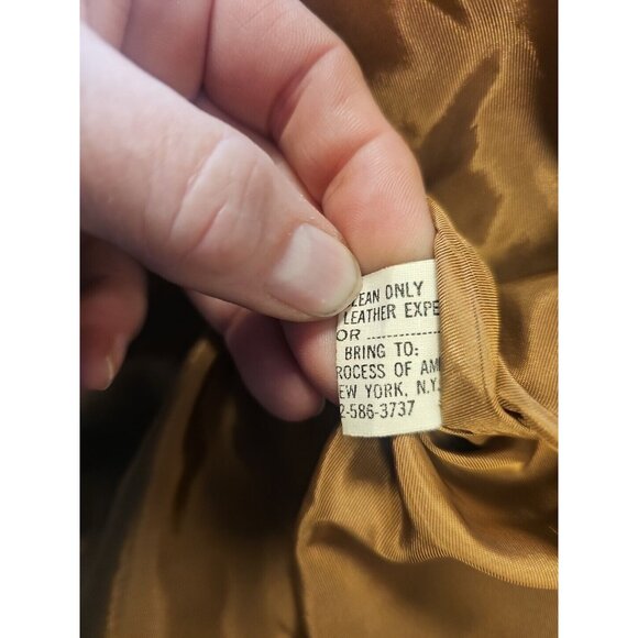 Vintage 24k Leather By Dan Di Modes Coat Womens M Brown Leather Trench Belted - Picture 13 of 14